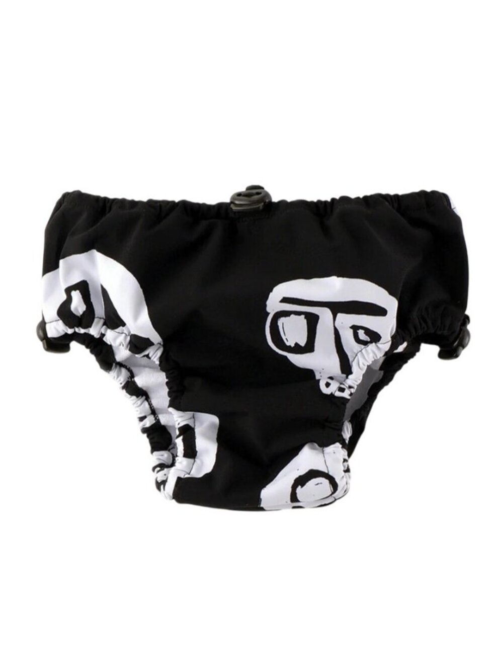Nununu Rowdy Masks Diaper Swim Trunks in Black